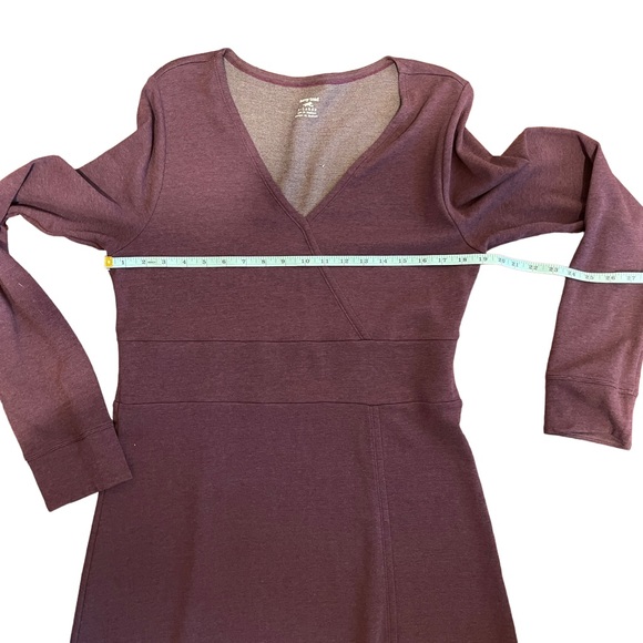 Horny Toad Finlay Faux Wrap Long Sleeve Dress in Burgundy Size X Large - Picture 7 of 9